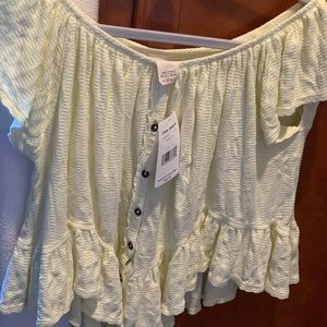 Yellow Free People off the shoulder top